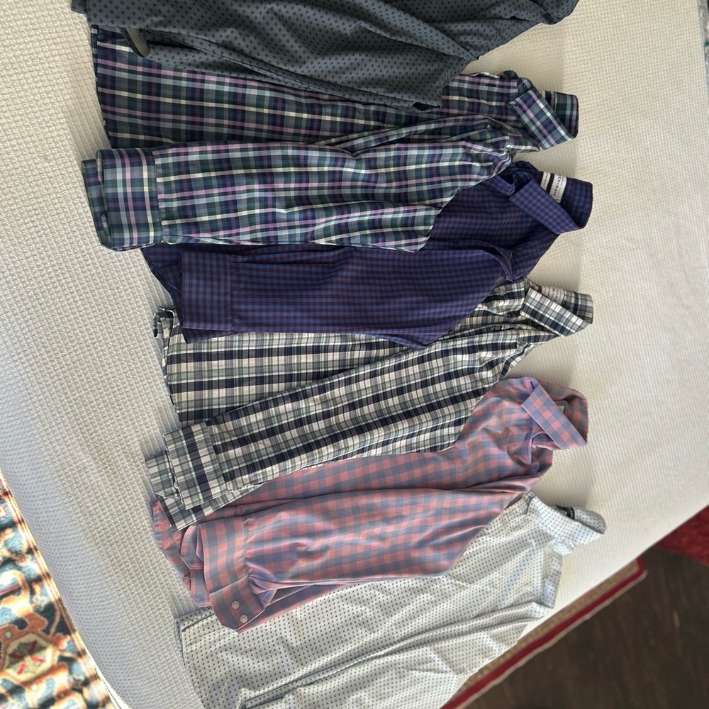 6 Mizzen+Main Men's Dress Shirts - Multicolor Plaid and Solid
